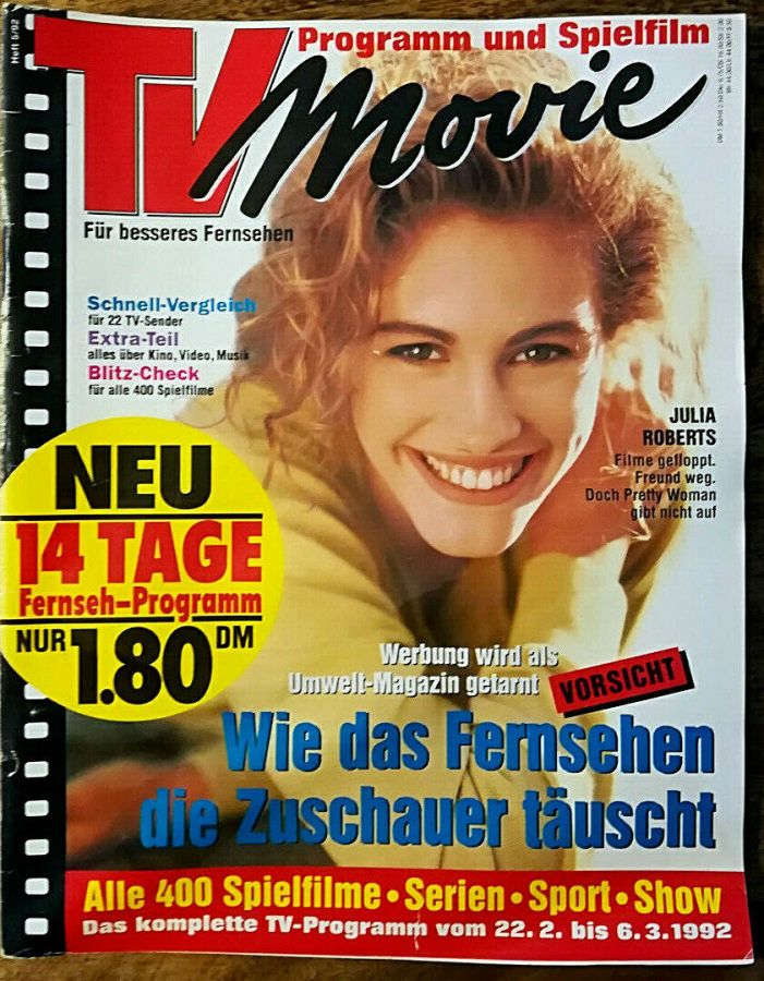 TV MOVIE magazine side cover 22 February 1992