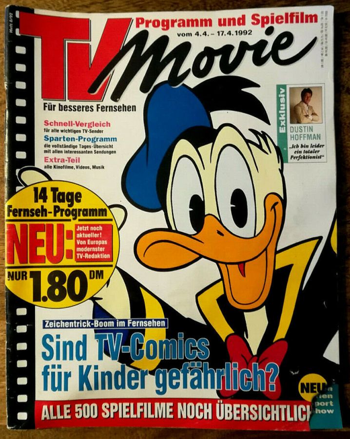 TV MOVIE magazine side cover 4 April 1992