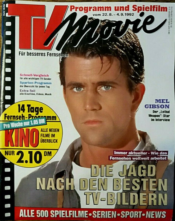 TV MOVIE magazine side cover 22 August 1992
