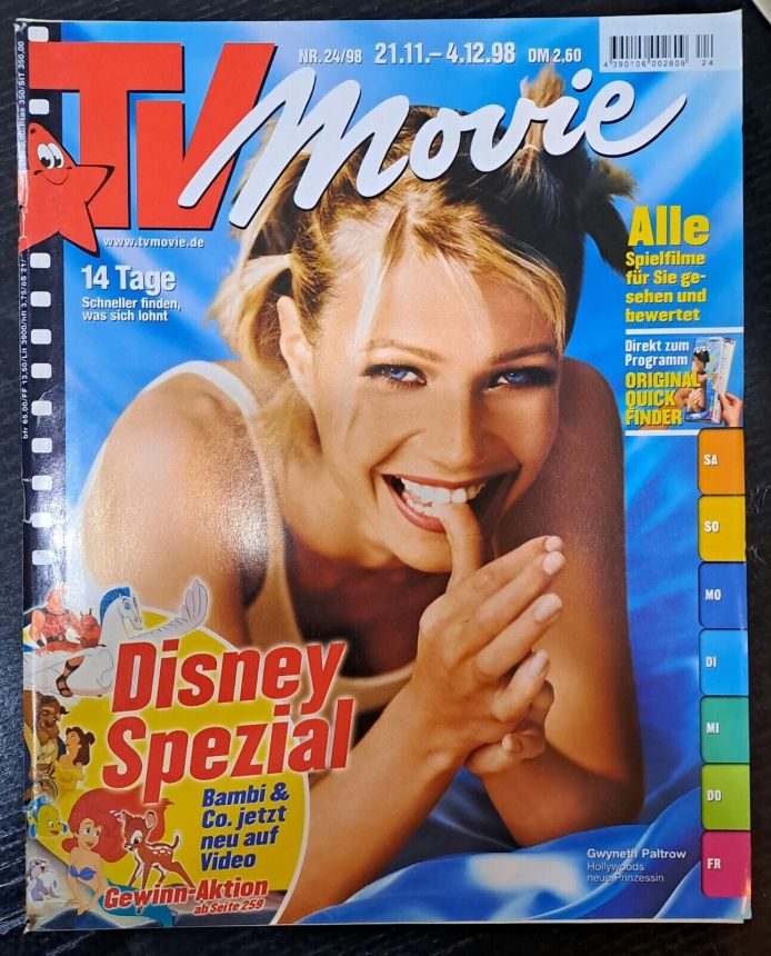 TV MOVIE magazine side cover 21 November 1998