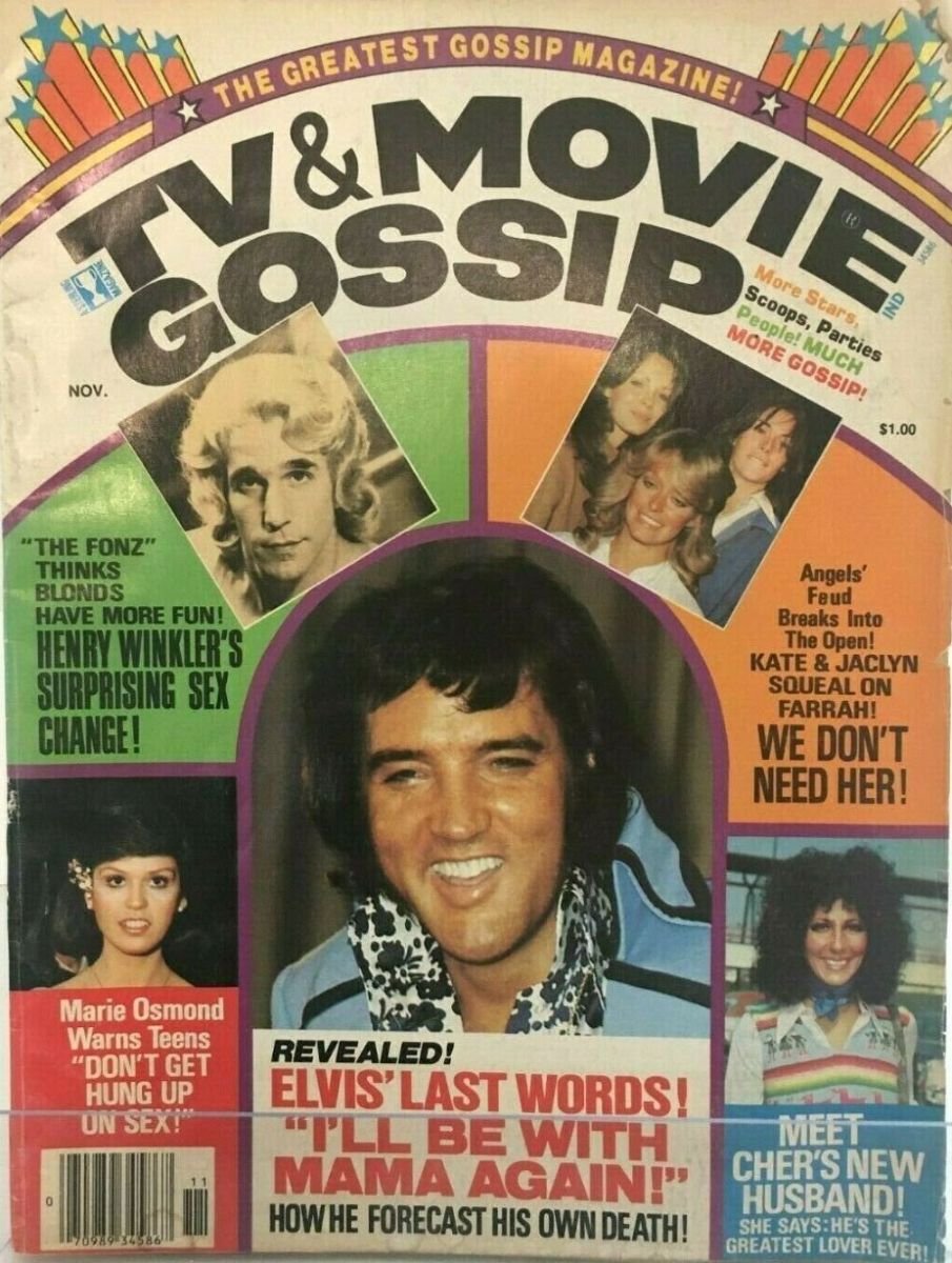 TV AND MOVIE GOSSIP magazine side cover  November 1977
