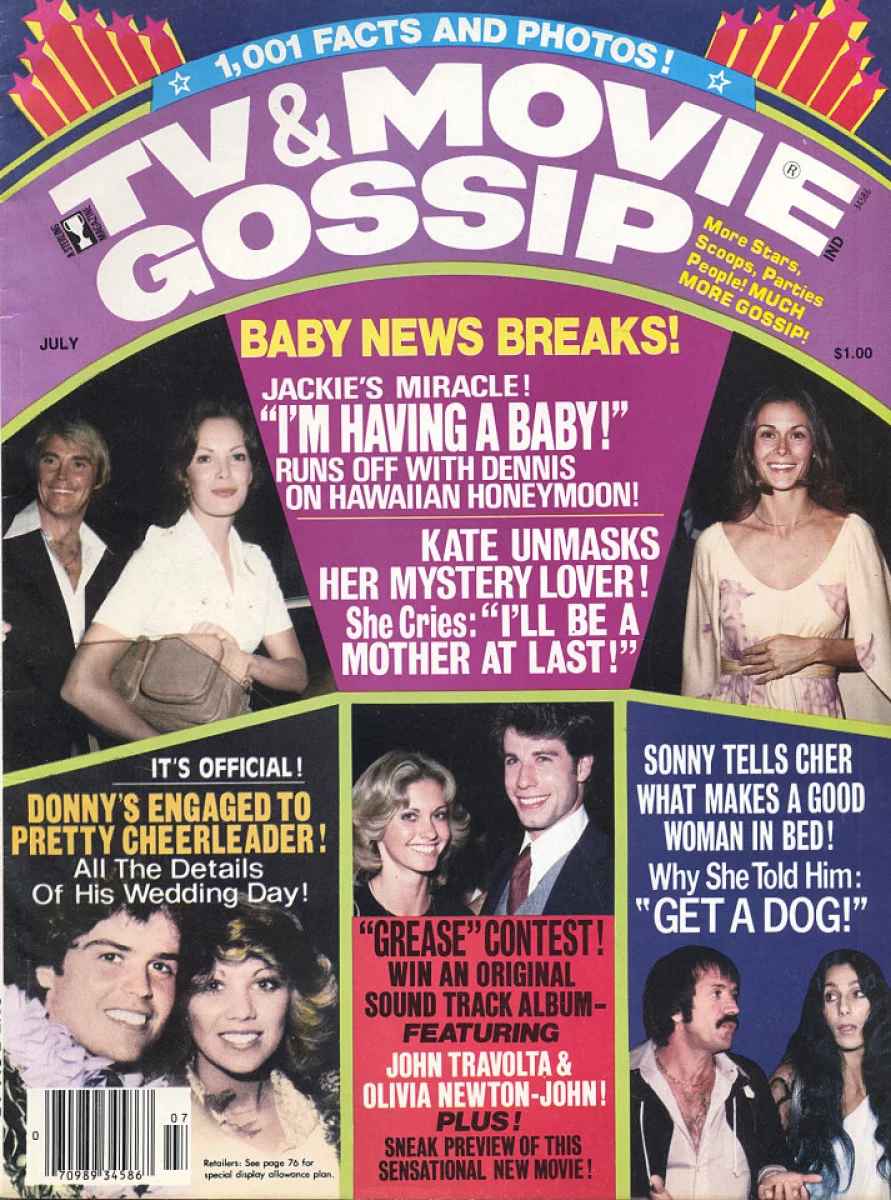 TV AND MOVIE GOSSIP magazine side cover  July 1978
