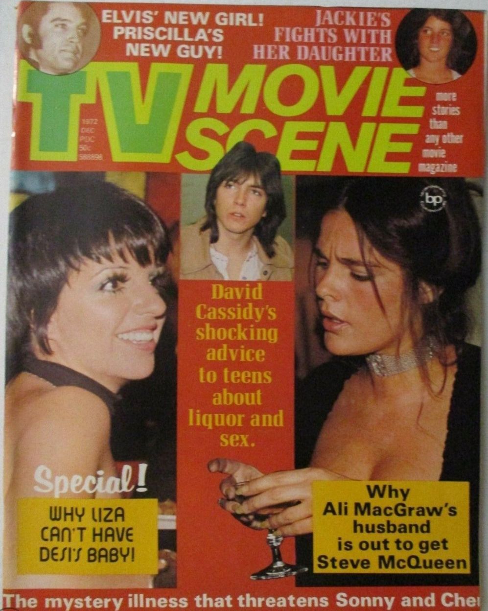 TV MOVIE SCENE magazine side cover  December 1972