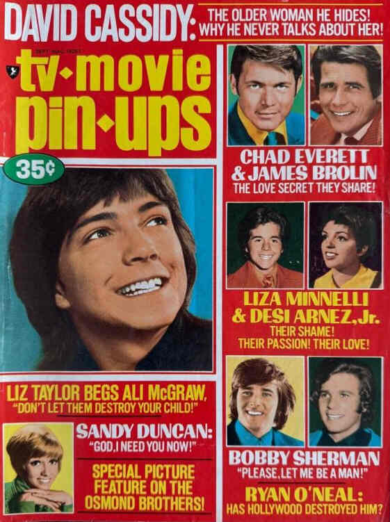TV MOVIE PIN-UPS magazine side cover  November 1972