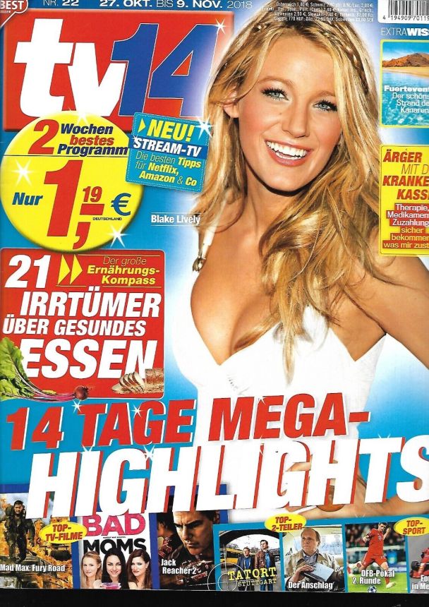 TV FOURTEEN AUSTRIA magazine side cover Issue 22 27 October 2018