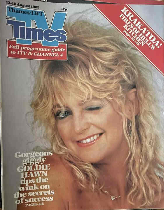 TV TIMES magazine side cover 13 August 1983