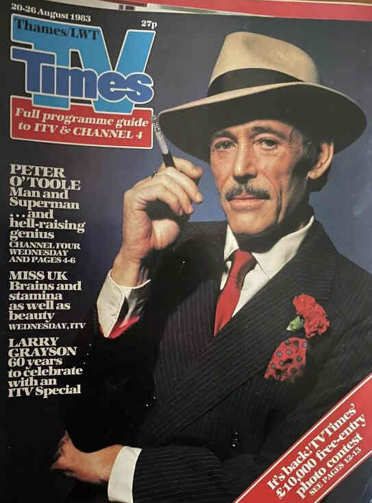 TV TIMES magazine side cover 20 August 1983