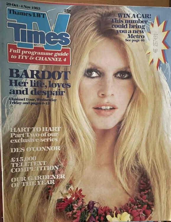 TV TIMES magazine side cover 29 October 1983