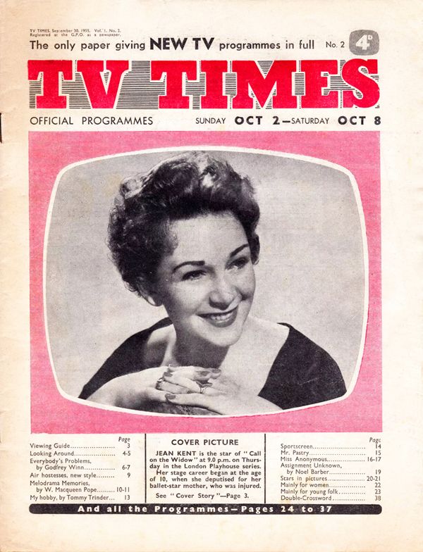 TV TIMES magazine side cover Issue 2 30 September 1955