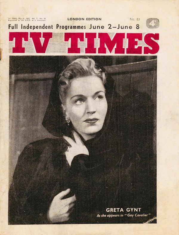TV TIMES magazine side cover Issue 83 31 May 1957