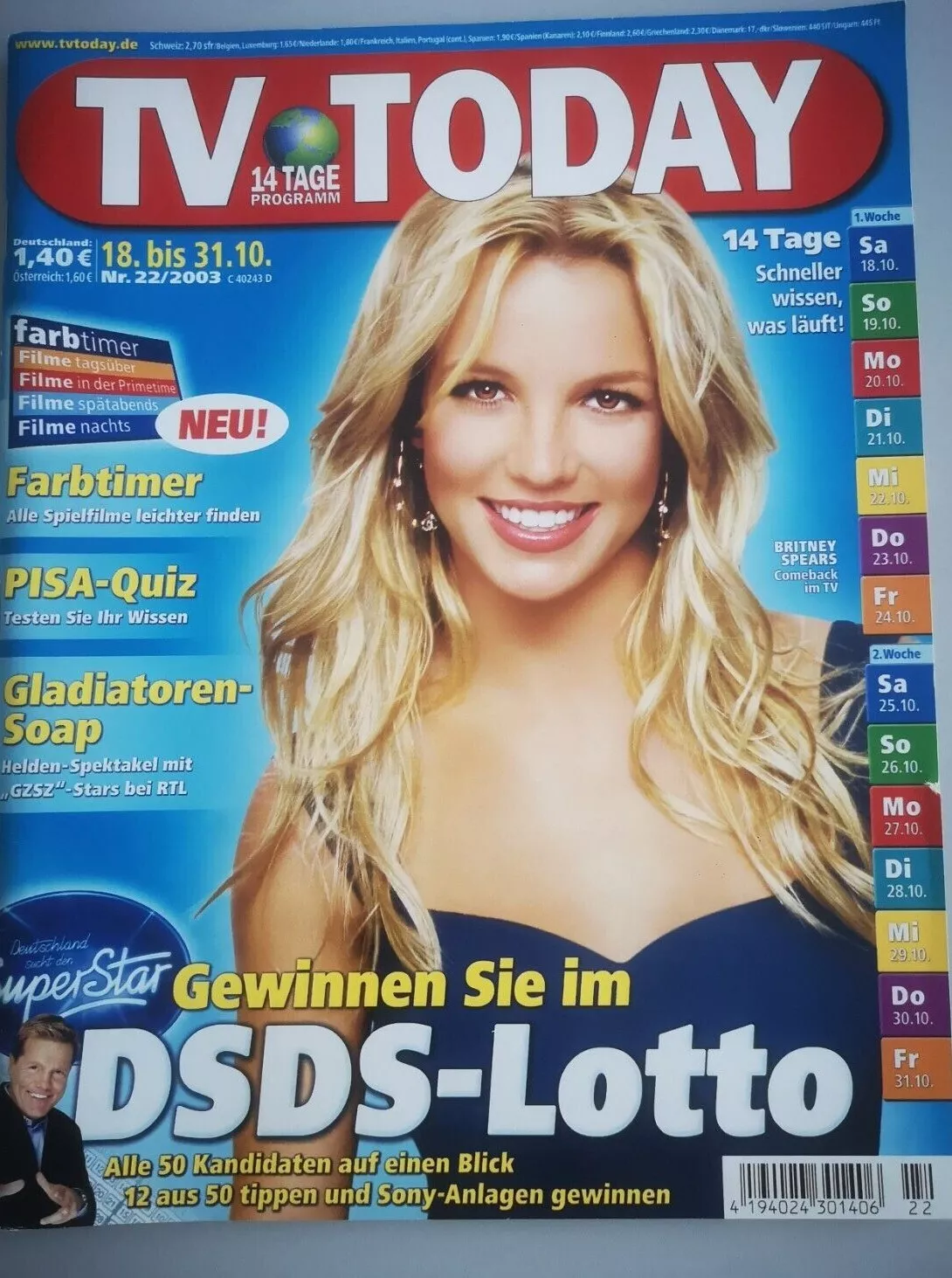 TV TODAY magazine side cover 18 October 2003
