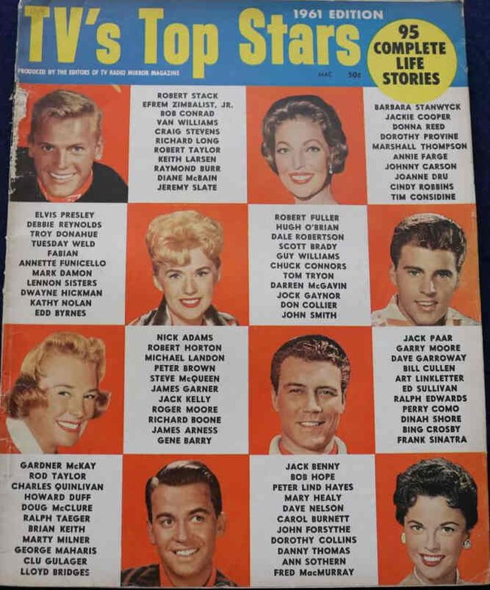 TV TOP STARS magazine side cover   1961