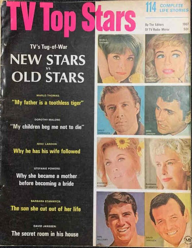 TV TOP STARS magazine side cover   1967