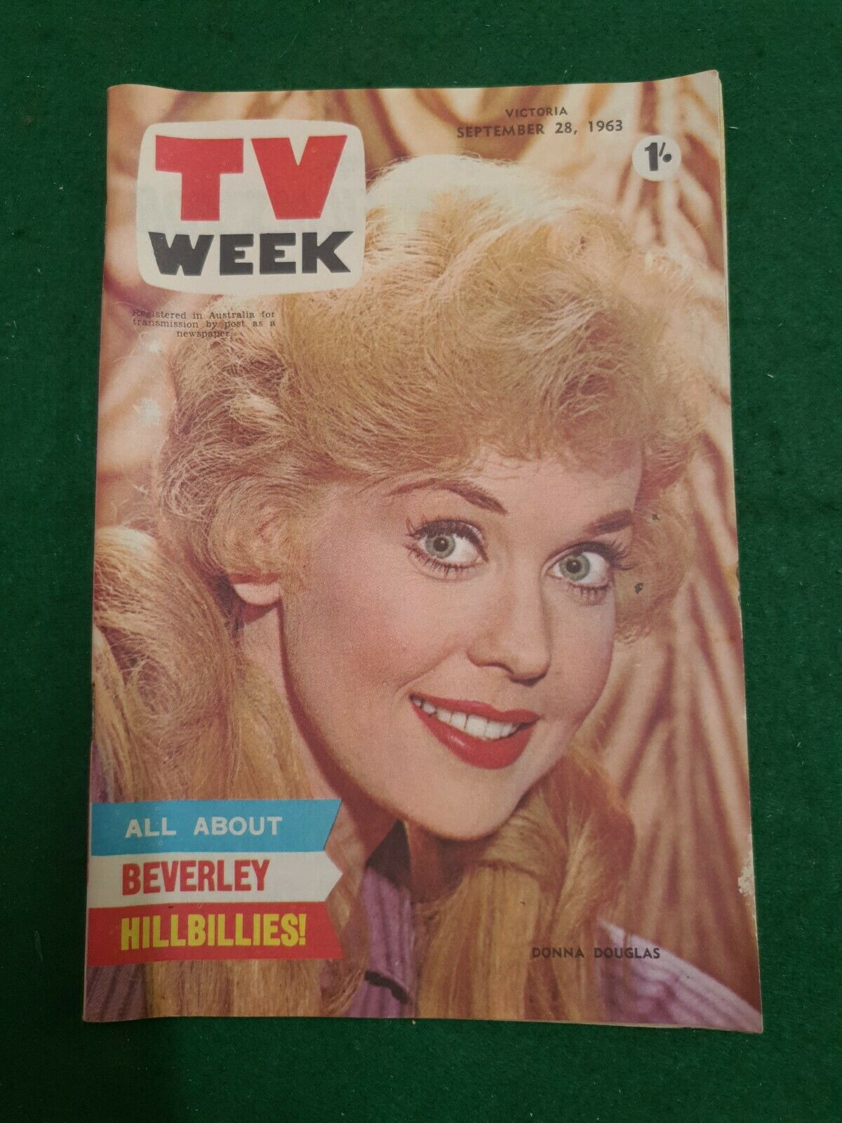 TV WEEK (AUSTRALIA) magazine side cover 28 September 1963