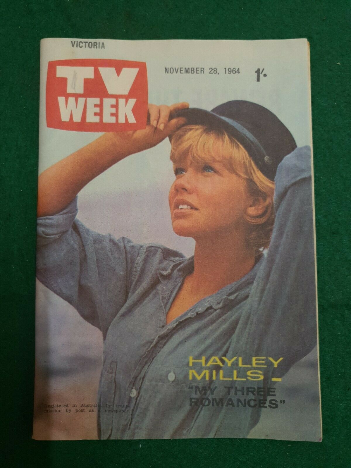 TV WEEK (AUSTRALIA) magazine side cover 28 November 1964
