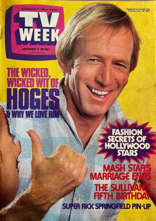 TV WEEK (AUSTRALIA) magazine side cover 19 September 1981