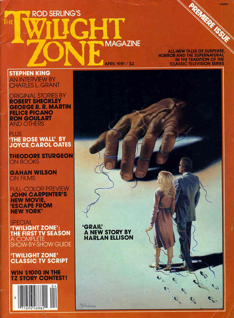 TWILIGHT ZONE magazine side cover Issue 1 April 1981