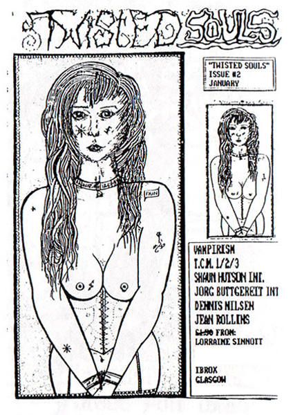 TWISTED SOULS magazine side cover Issue 2  January 1993