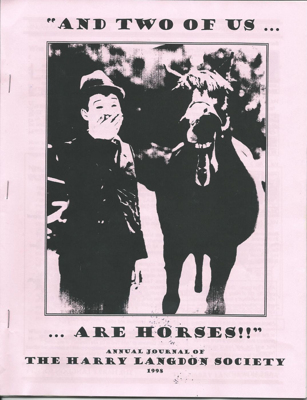 AND TWO OF US... ARE HORSES!! magazine side cover Issue 1  1998
