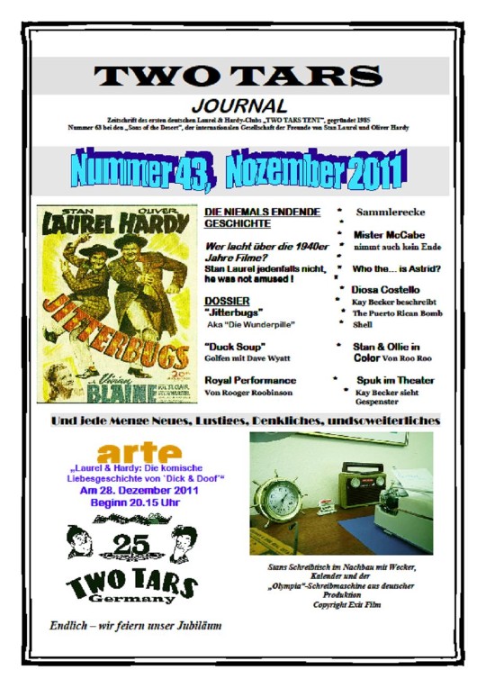 TWO TARS JOURNAL magazine side cover Issue 43 November 2011
