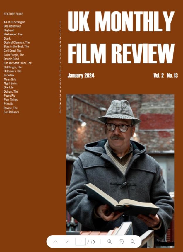 UK MONTHLY FILM REVIEW magazine side cover  January 2024