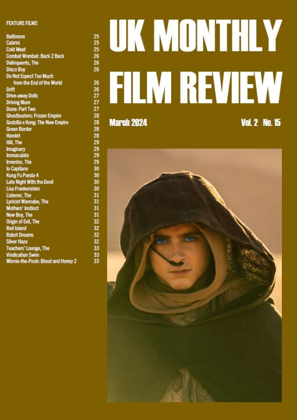 UK MONTHLY FILM REVIEW magazine side cover  March 2024