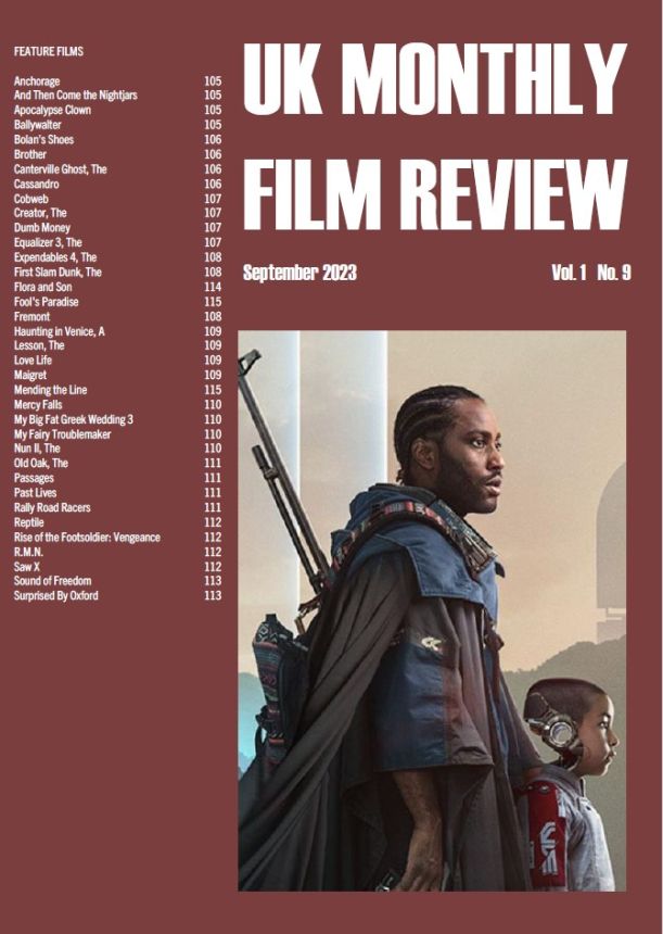 UK MONTHLY FILM REVIEW magazine side cover  September 2023