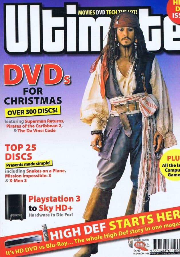 ULTIMATE DVD magazine side cover Issue 80 October - Christmas 2006