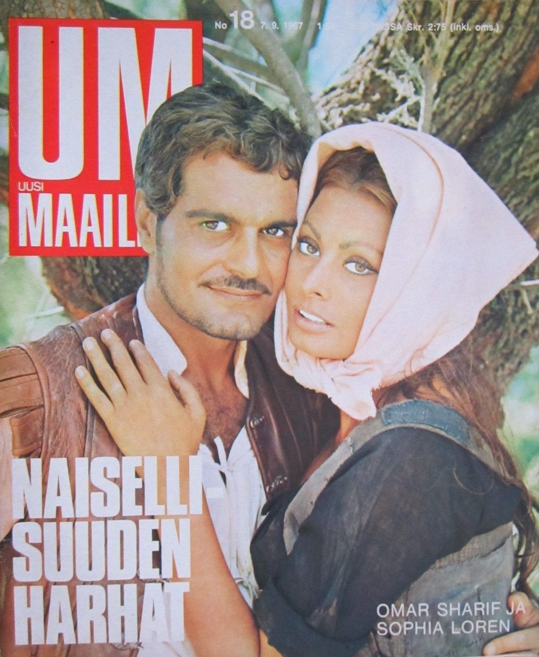 UM UUSI MAAILMA magazine side cover Issue 18 7 September 1967
