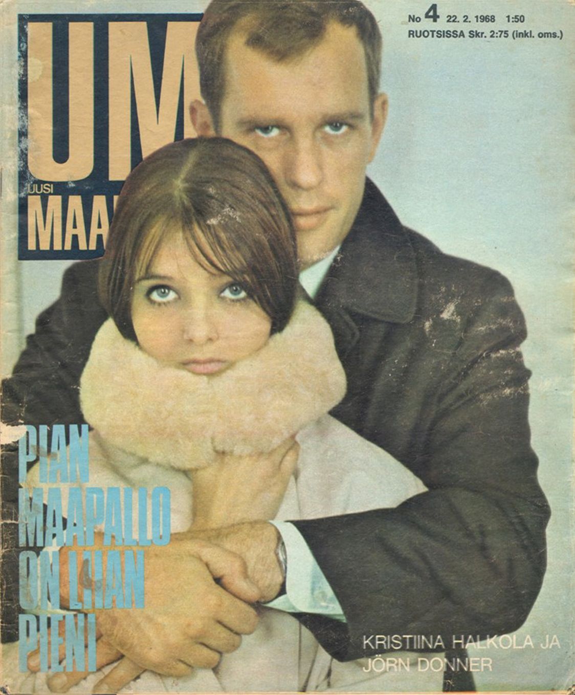 UM UUSI MAAILMA magazine side cover Issue 4 22 February 1968