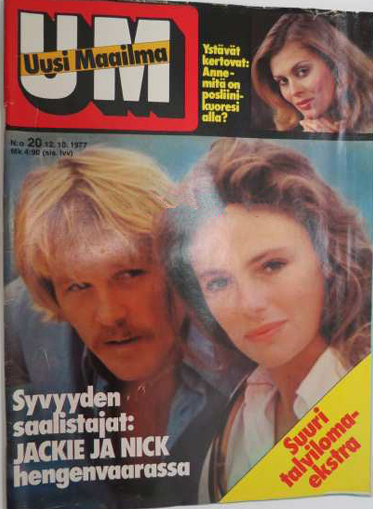 UM UUSI MAAILMA magazine side cover Issue 20 12 October 1977