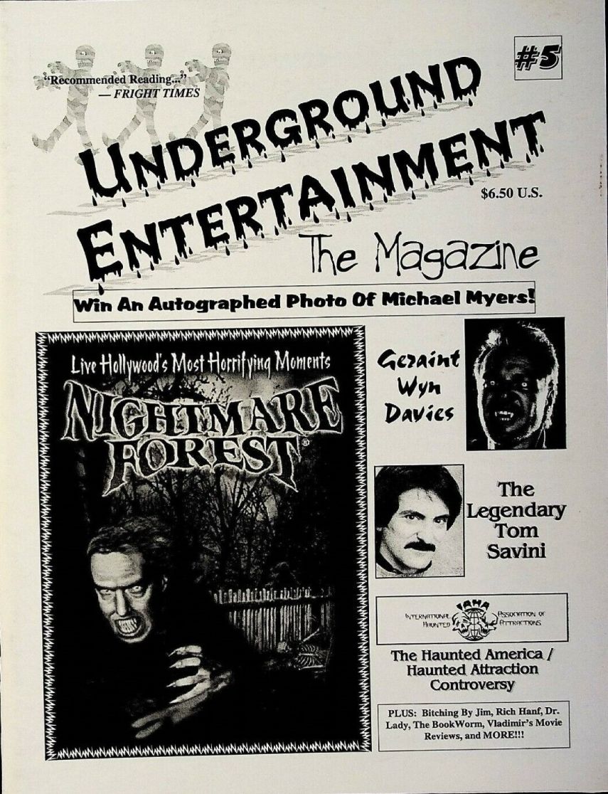 UNDERGROUND ENTERTAINMENT magazine side cover Issue 5  March 1999