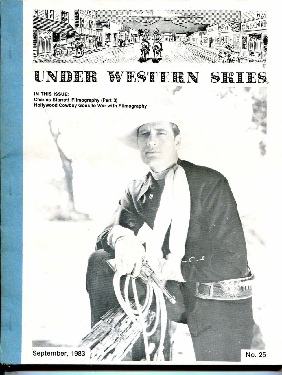 UNDER WESTERN SKIES magazine side cover Issue 25  September 1983