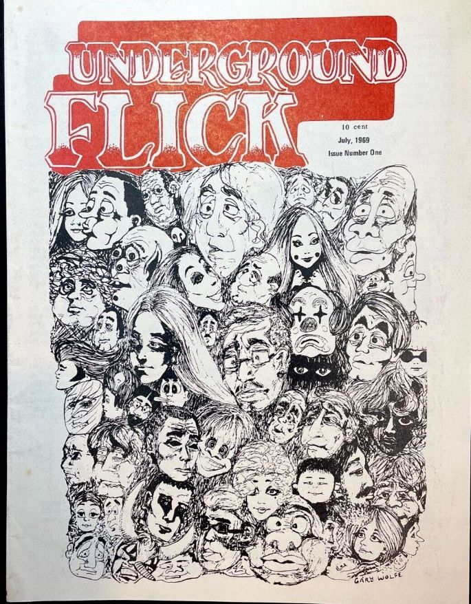 UNDERGROUND FLICK magazine side cover Issue 1  July 1969