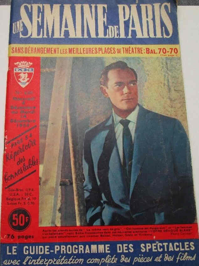 SEMAINE DE PARIS | UNE magazine side cover Issue 420 8 December 1954
