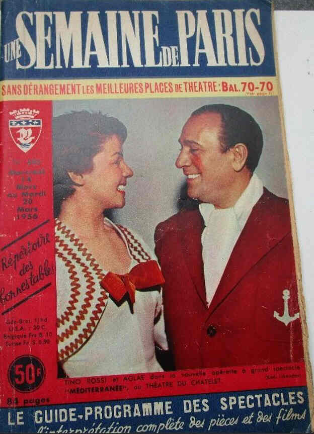 SEMAINE DE PARIS | UNE magazine side cover Issue 486 14 March 1956