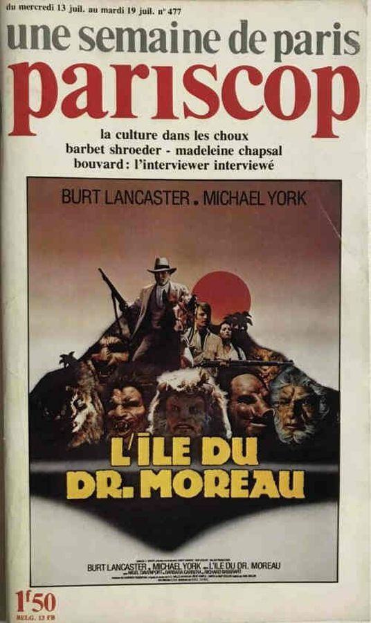 SEMAINE DE PARIS | UNE magazine side cover Issue 477 13 July 1977