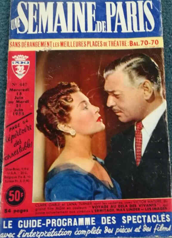 SEMAINE DE PARIS | UNE magazine side cover Issue 447 15 June 1955