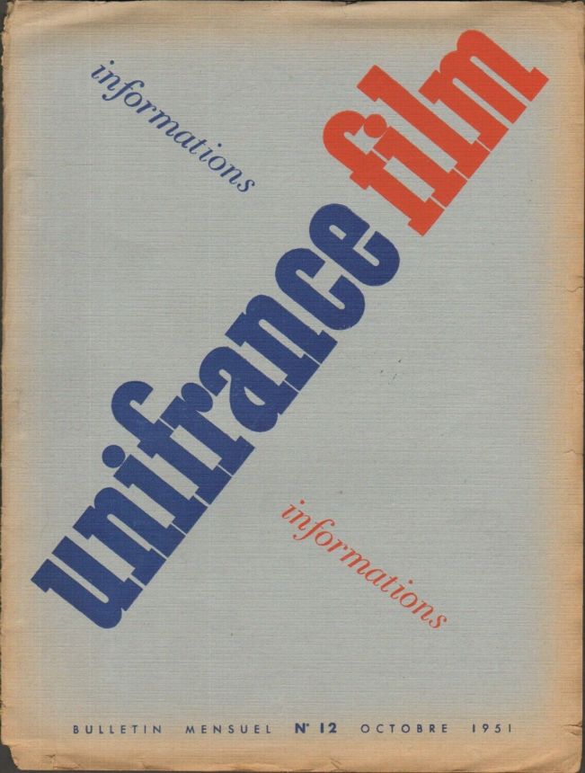 UNIFRANCE FILM magazine side cover Issue 12  October 1951