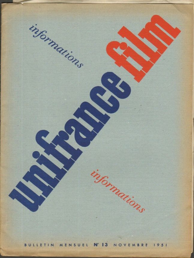 UNIFRANCE FILM magazine side cover Issue 13  November 1951