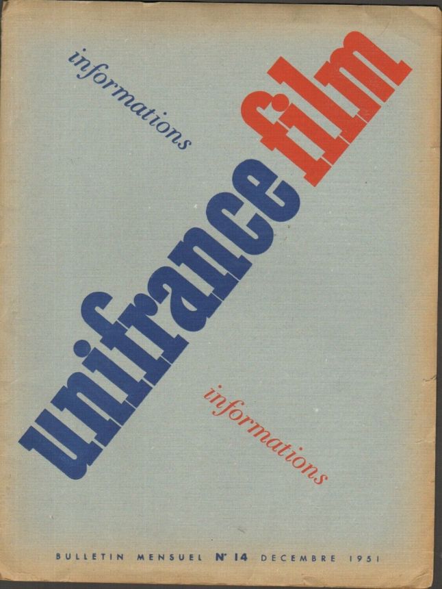 UNIFRANCE FILM magazine side cover Issue 14  December 1951