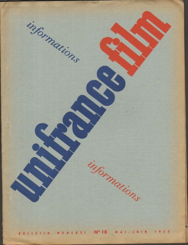 UNIFRANCE FILM magazine side cover Issue 18  May/June 1952