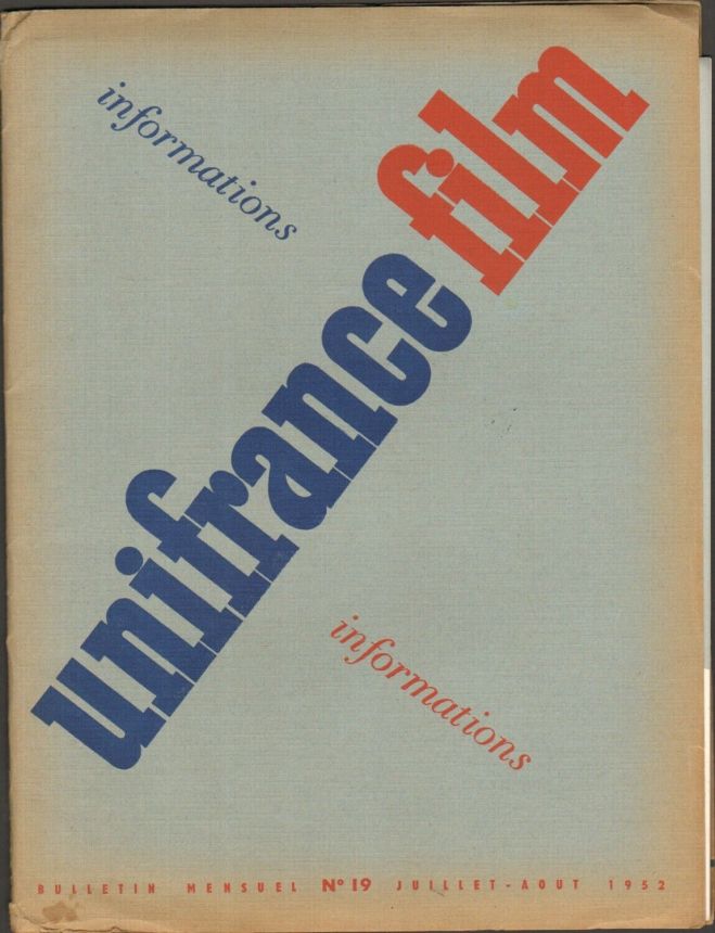 UNIFRANCE FILM magazine side cover Issue 19  July/August 1952