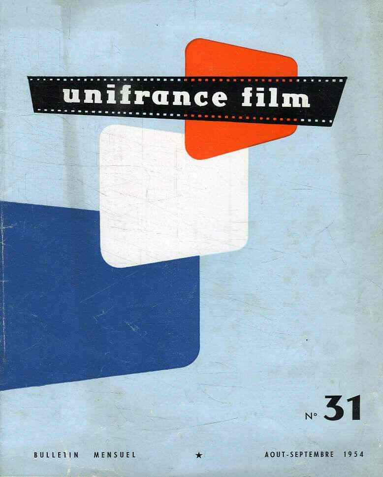 UNIFRANCE FILM magazine side cover Issue 31 August/September 1954