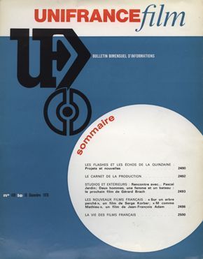 UNIFRANCE FILM magazine side cover Issue 408  1970
