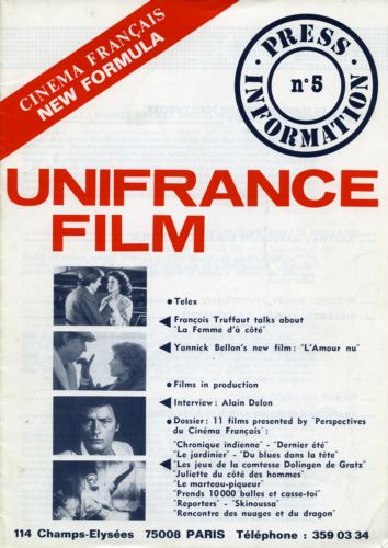UNIFRANCE FILM PRESS INFORMATION magazine side cover Issue 5  1980