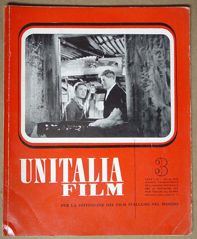 UNITALIA FILM magazine side cover Issue 3 March 1951