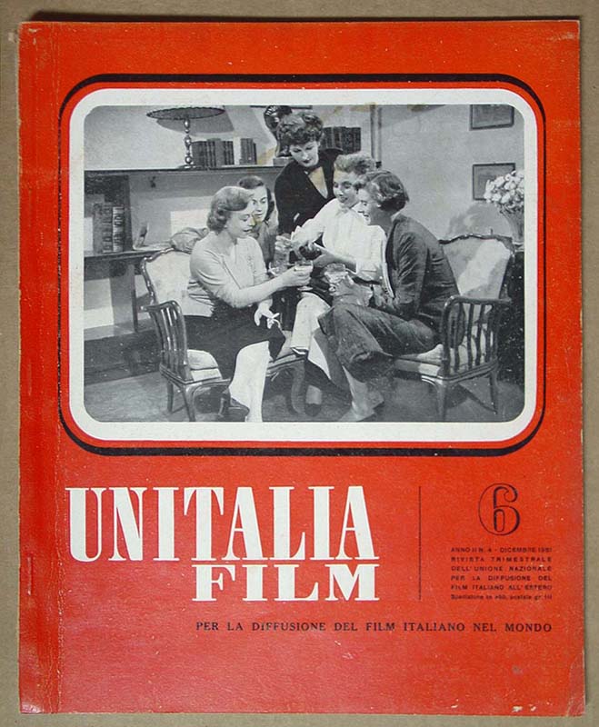UNITALIA FILM magazine side cover Issue 6 December 1951