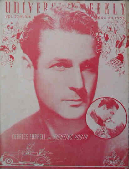 UNIVERSAL WEEKLY magazine side cover 24 August 1935