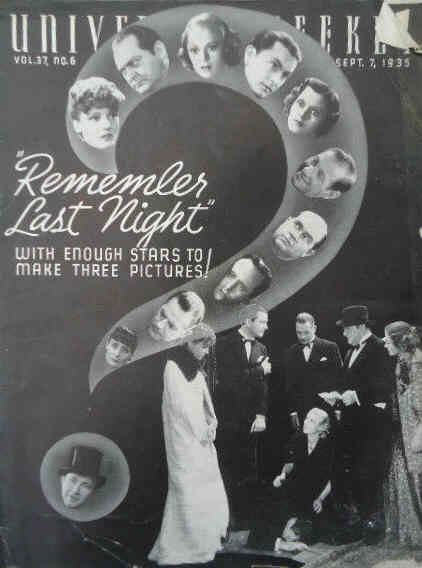 UNIVERSAL WEEKLY magazine side cover 7 September 1935